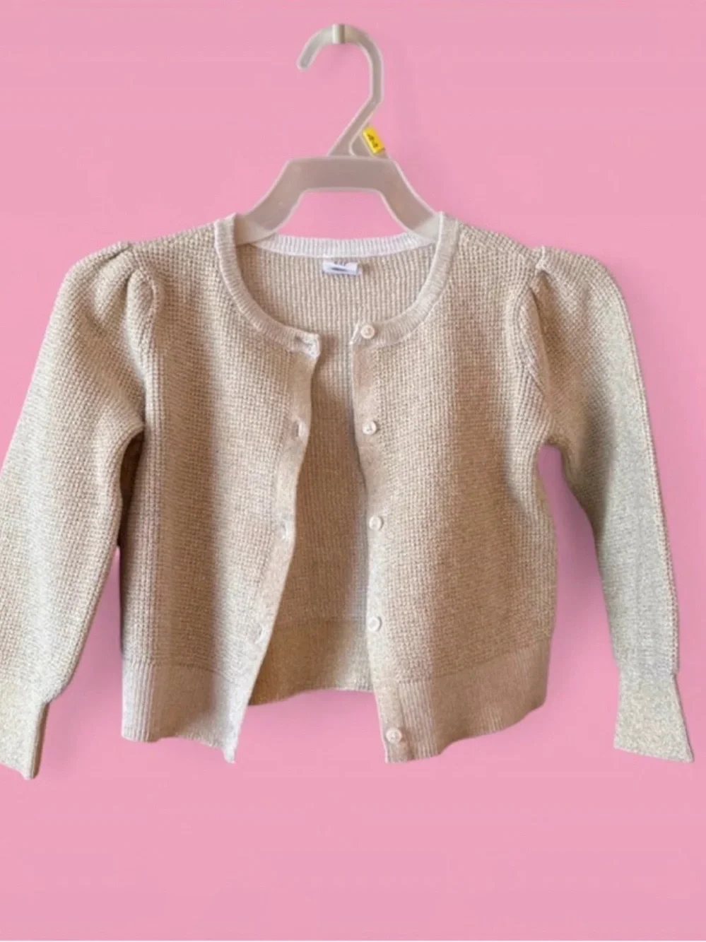 Baby GAP Girl Cream Knit Button-Up Cardigan Size 4T